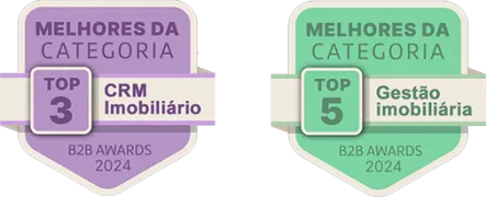 Selos de premiação do B2B Awards recebidos pelo Imobilead