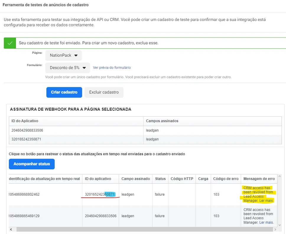 Libear acesso ao CRM