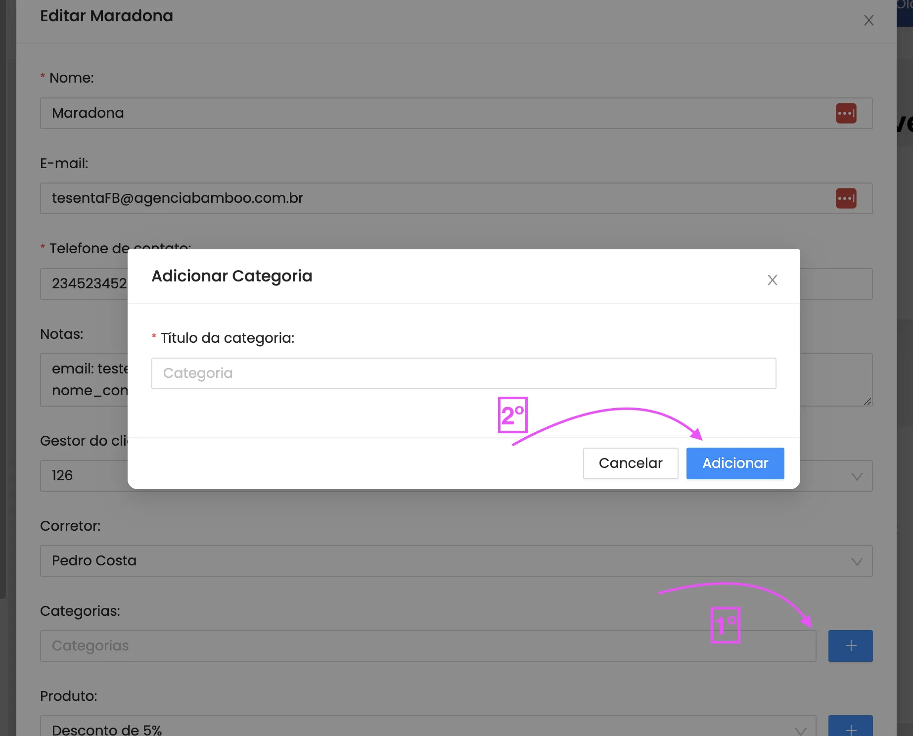 Como criar categorias personalizadas