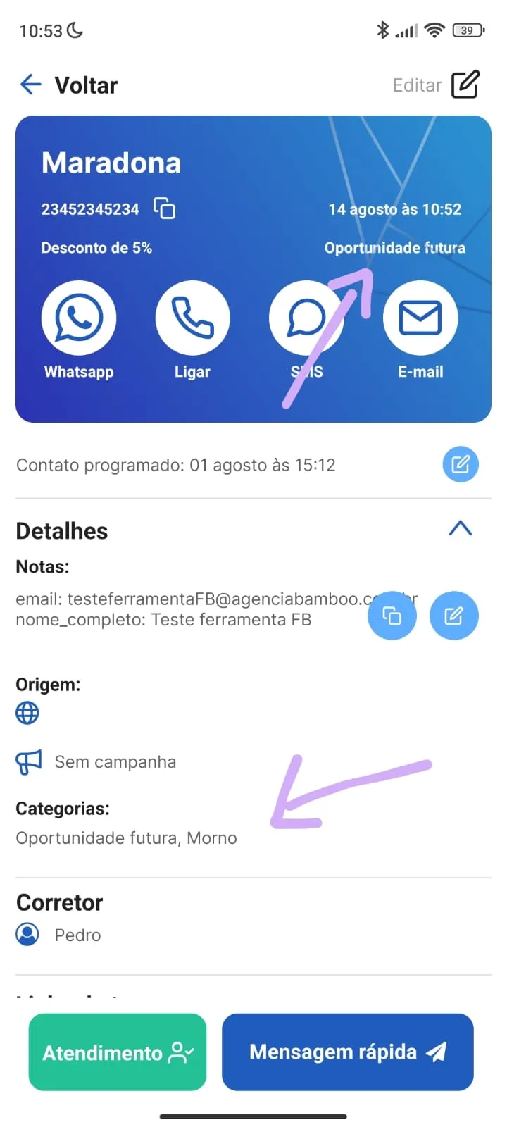 Como listar os leads por categorias