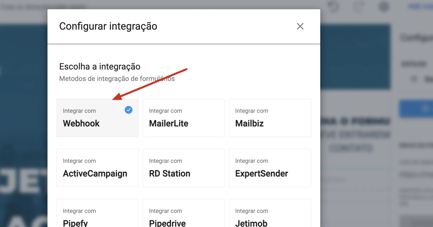 4. Configuração de Integração via Webhook