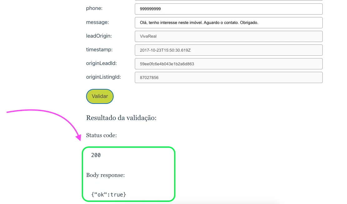 3º Valide a integração