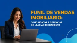 Funil de vendas imobiliário com visualização kanban no Imobilead mostrando leads organizados por etapa